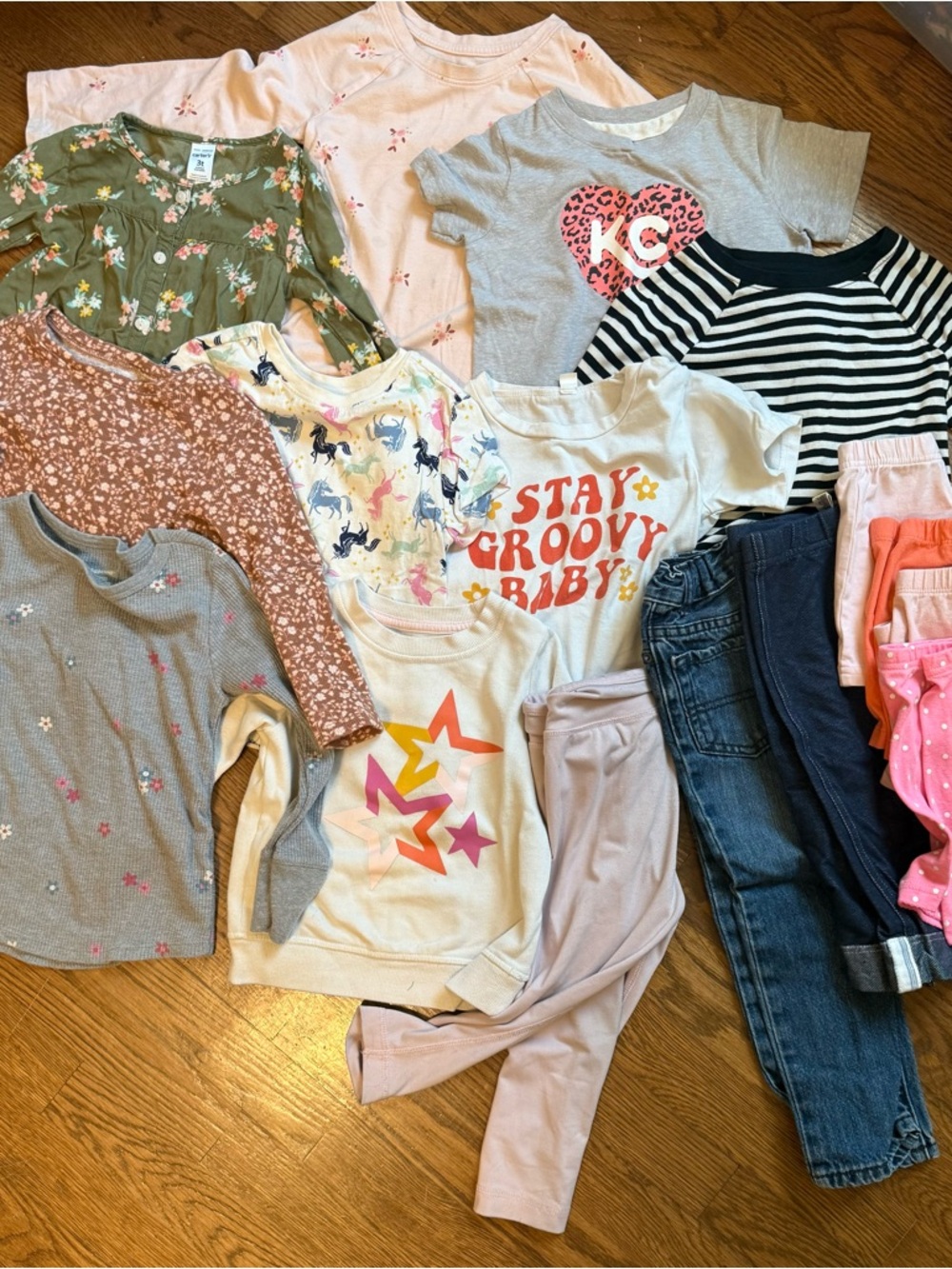 Old Navy Girls Multi-Color Short Sleeve & Long Sleeve Tee Mix